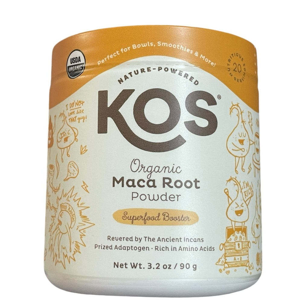 KOS organic Maca Root powder - Superfood Booster Adaptogen 3.2 Oz Exp Date 2025